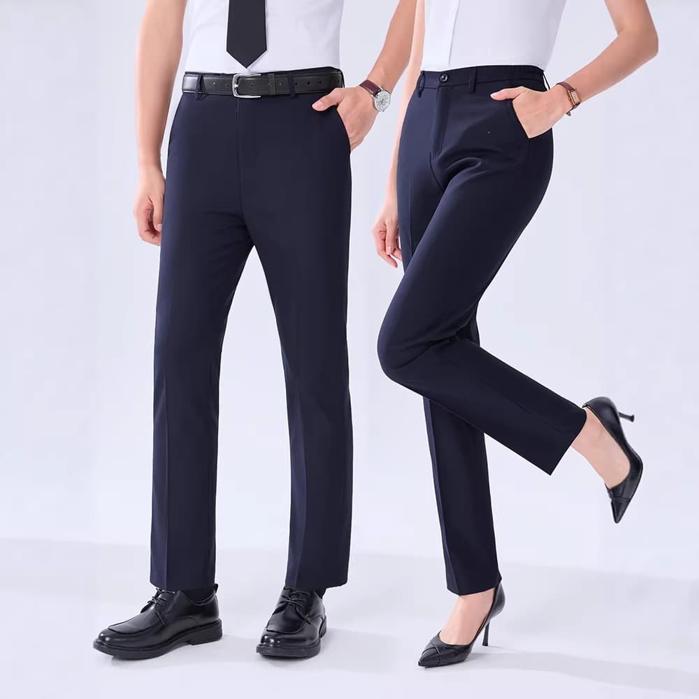 Navy blue suit pants bank professional straight pants men and women no-iron suit pants formal trousers black OL business