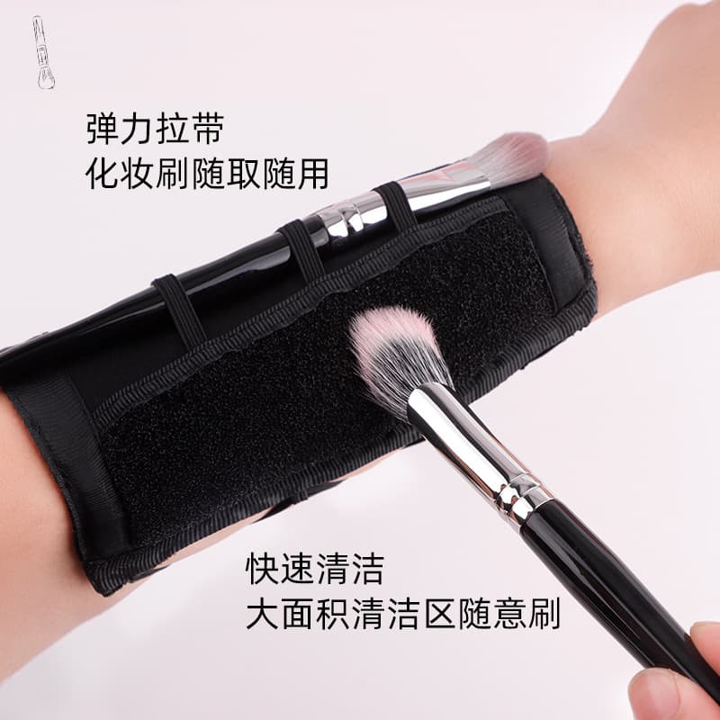 Cross-border spot cleaning strap sponge cleaning box makeup artist special makeup brush dry cleaning tool arm strap