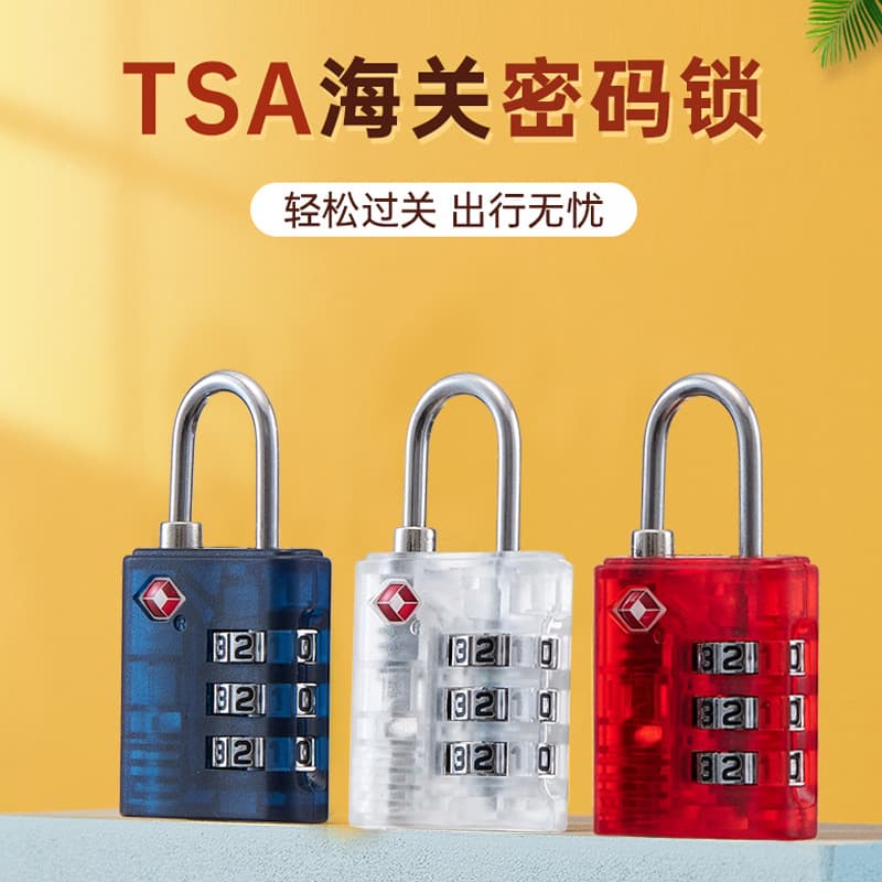 New key-operated TSA combination padlock for travel bags and suitcases, mini color-block combination padlock for bags and suitcases.