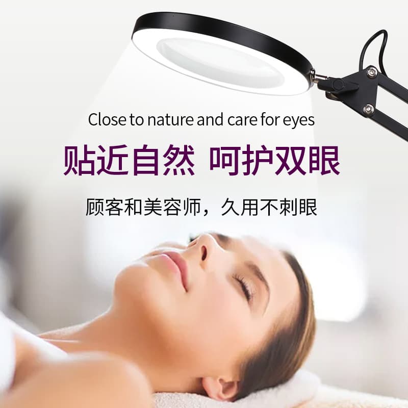Cross-border Folding Workbench LED Beauty Lamp Work Repair Clip Desk Lamp with Magnifier for Tattoo and Eyelash Extension