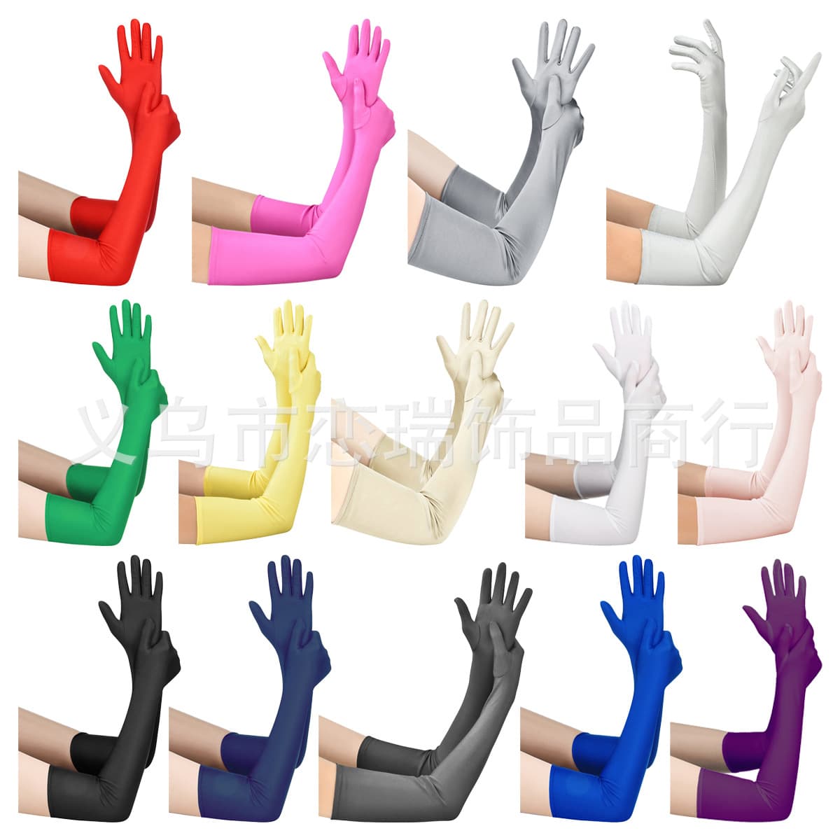 Women's black spandex gloves 1920s masquerade party bridal dress accessories multi-color gloves wholesale