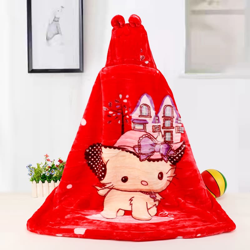Manufacturer wholesale children's cloud blanket hooded cartoon cape, autumn/winter double-layer thickened warm wind cloak, drop shipping available