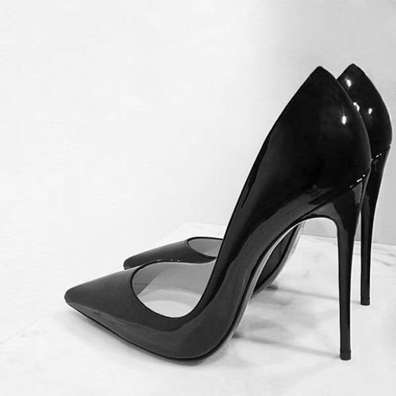 New solid color commuter shoes 2023 single shoes bright surface hate sky high spring scalp patent leather pointed stiletto high heels for women