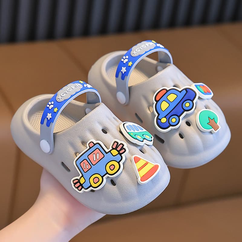 Car children's slippers boys summer baby children's clogs bath non-slip home girls' slippers