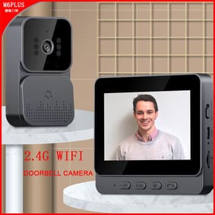 Factory Wireless Video Smart Doorbell with Display, Voice Intercom, Home Alarm Electronic Peephole Door