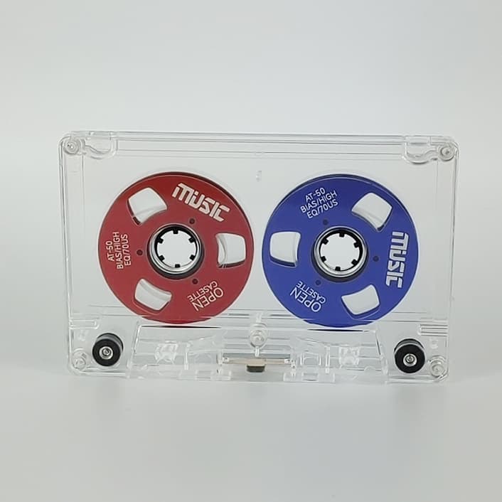 Double-sided metal dual-color small open-reel tapes, 50-minute blank type I tapes with nostalgic appeal, suitable for logos