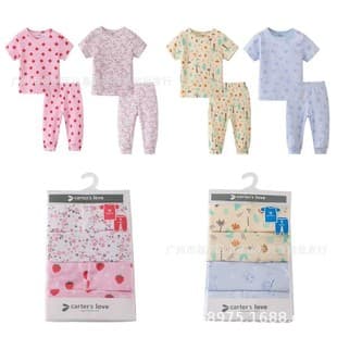 Baby Carter's Love New Carter Love Factory Spring/Summer Short Sleeve T-Shirt + Long Sleeve Pants 4-Piece Set for Boys and Girls
