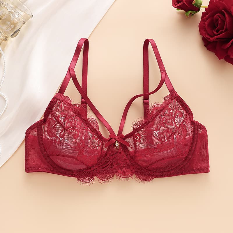 Amazon's Best-Selling Lace Bra with Underwire, Anti-Sagging, Comfortable and Breathable Women's Underwear, Summer Thin Style, Cross-Border