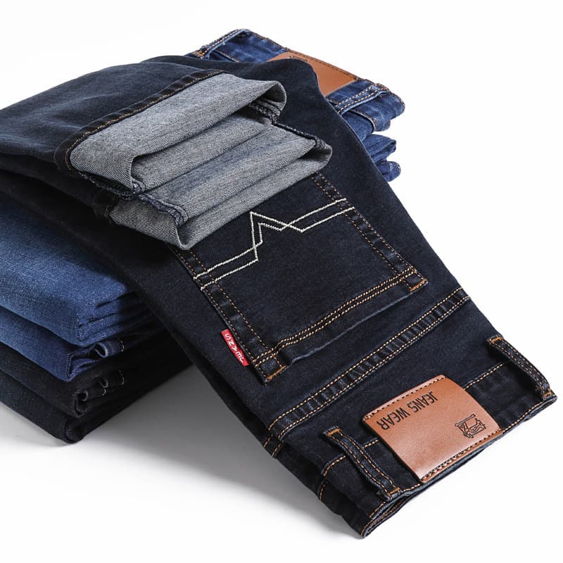 Men's Jeans Straight Casual Denim Pants Korean Style Business Stretch Pants Cross-Border Factory Direct Sale