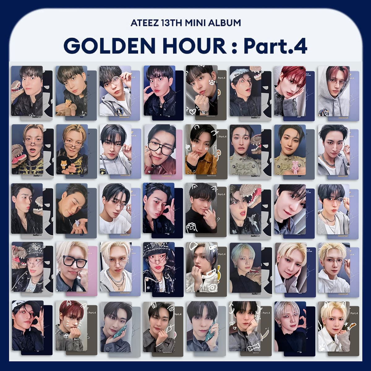 ATEEZ GOLDEN HOUR 4 peripheral photo cards, single photo cards, album cards, special photo cards, random cards