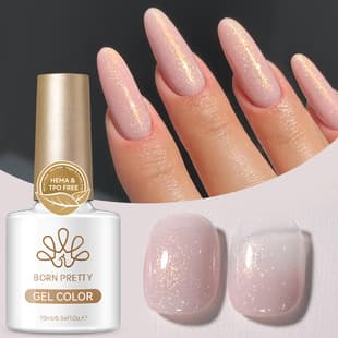 BORN PRETTY Export Best-selling Aurora Nail Polish Gel, Icy Transparent Sparkling Sunset Gold Glitter UV Gel