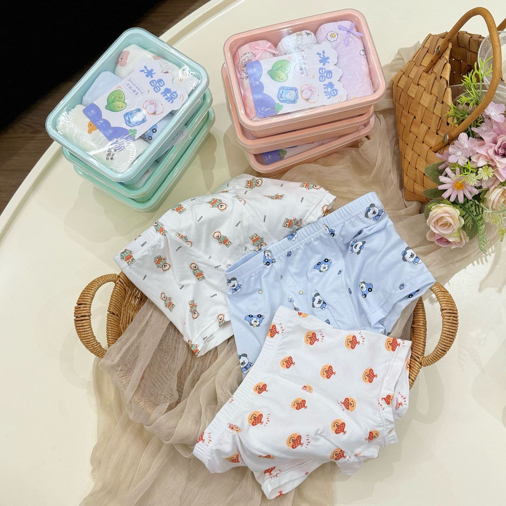 Children's underwear, cartoon bento box, antibacterial crotch, modal, Class A wholesale.