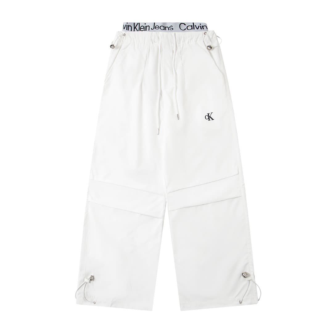 26ss Cross-border C Brand Jenie Style Faux Two-Layer Letter Patch Loose Versatile Paratrooper Pants Wide Leg Cargo Pants