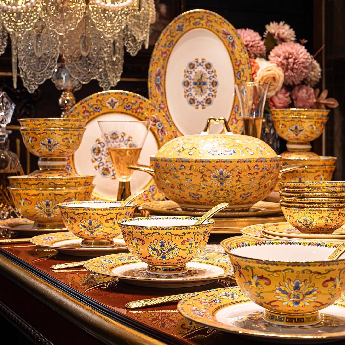 Chinese plates and dishes, household ceramic dishes, bone china tableware, deep plates, Jingdezhen enamel dishes, household dishes