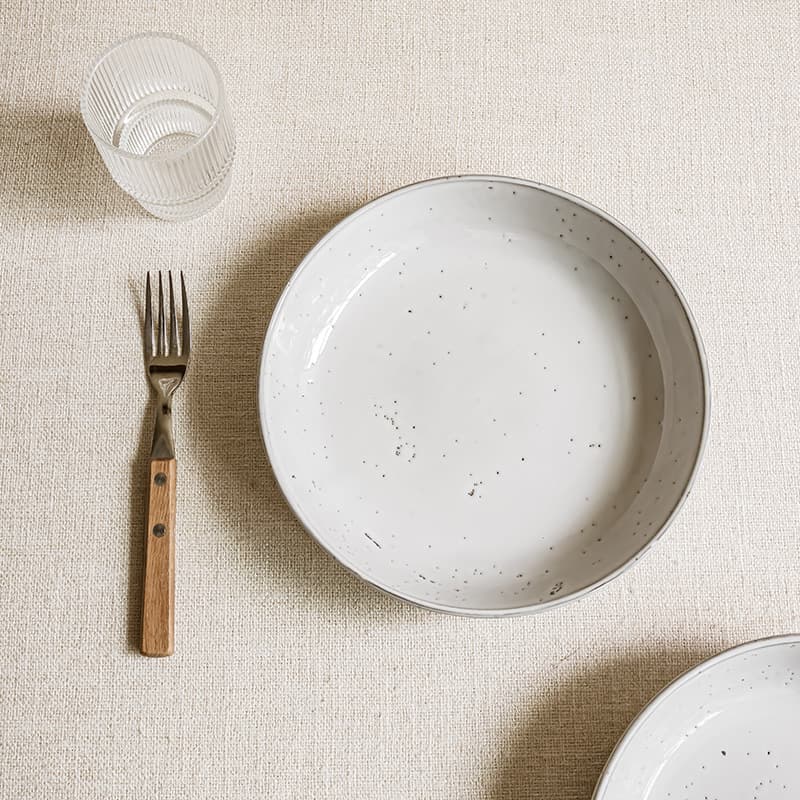 Retro ceramic deep plate household tableware dish plate salad plate noodle plate Western food presentation plate pasta plate kitchen dish plate
