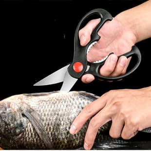 Wholesale Kitchen Scissors Multi-Functional Kitchen Scissors Nutcracker Scissors Stainless Steel Scissors Simple Household Scissors