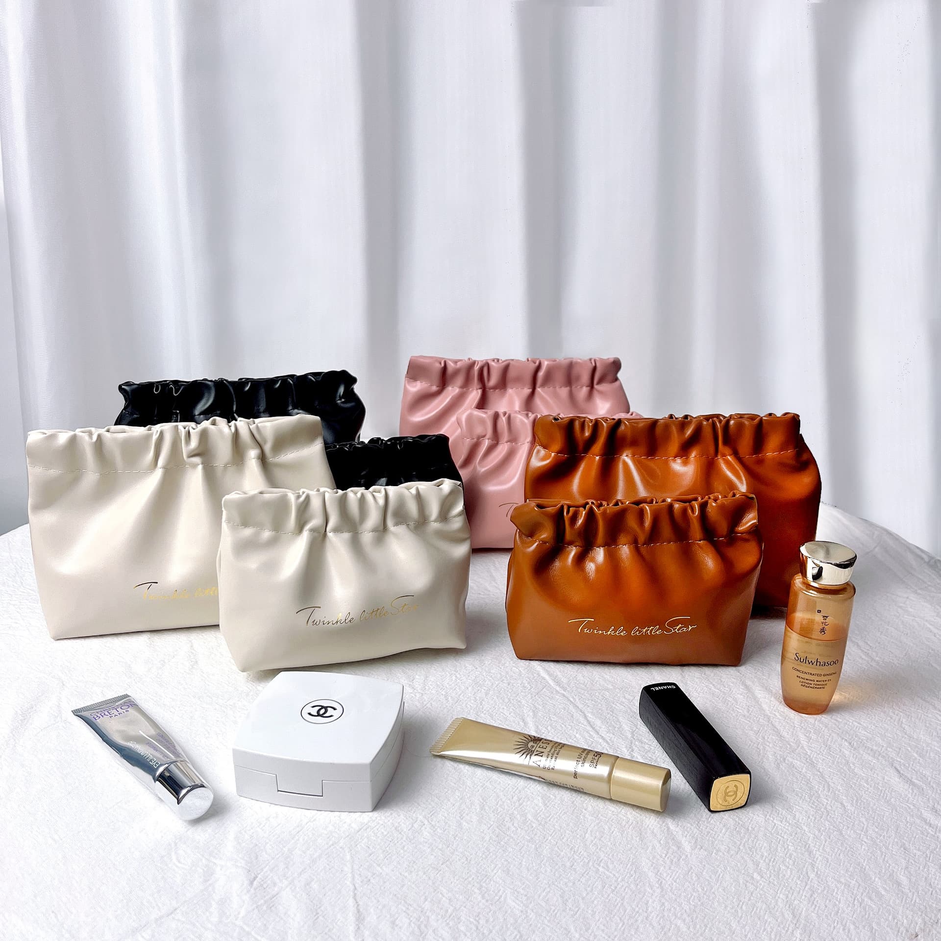 New Storage Bag Shrapnel Bag Travel Portable Lipstick Fold Bag Cosmetic Bag Portable Data Cable Change Cloud Bag