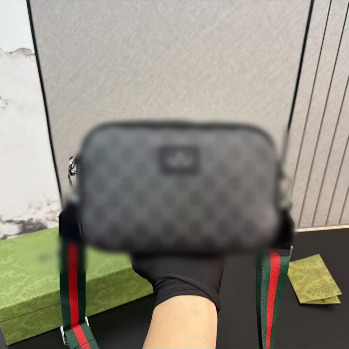 New old flower versatile Gucci printed camera bag men's casual shoulder crossbody bag large capacity