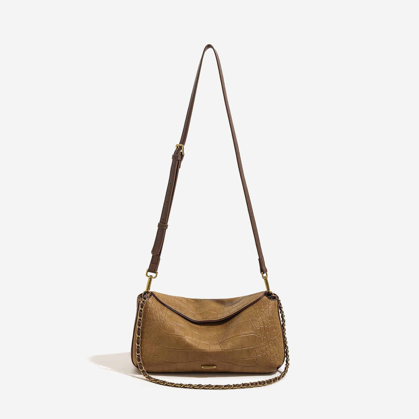 2026 new niche design crocodile pattern pillow bag, versatile and high-end commuter portable shoulder cross-body armpit bag