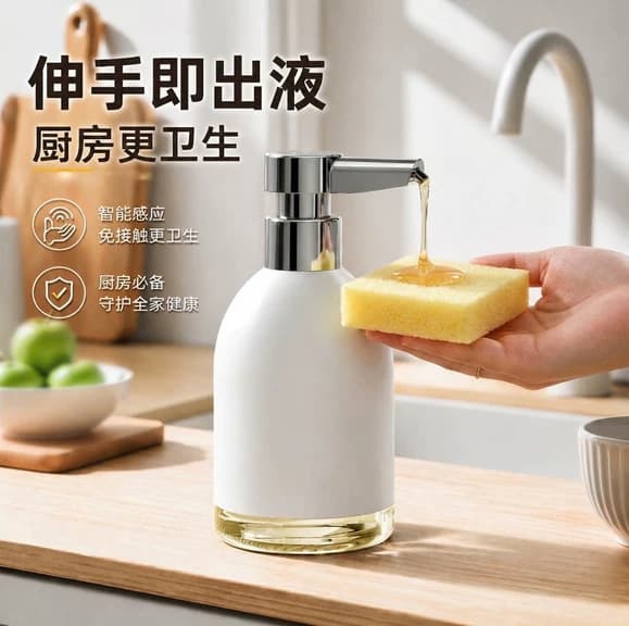 W11 Automatic Sensor Foam Soap Dispenser, Hand Washer, Kitchen Dishwashing Gel Dispenser, USB Rechargeable