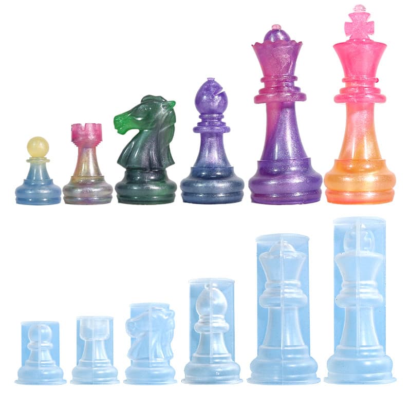 Baijiaxing DIY Epoxy Resin Mold 3D Chess Silicone Mold Mirror Resin Ornament Cross-Border Supply