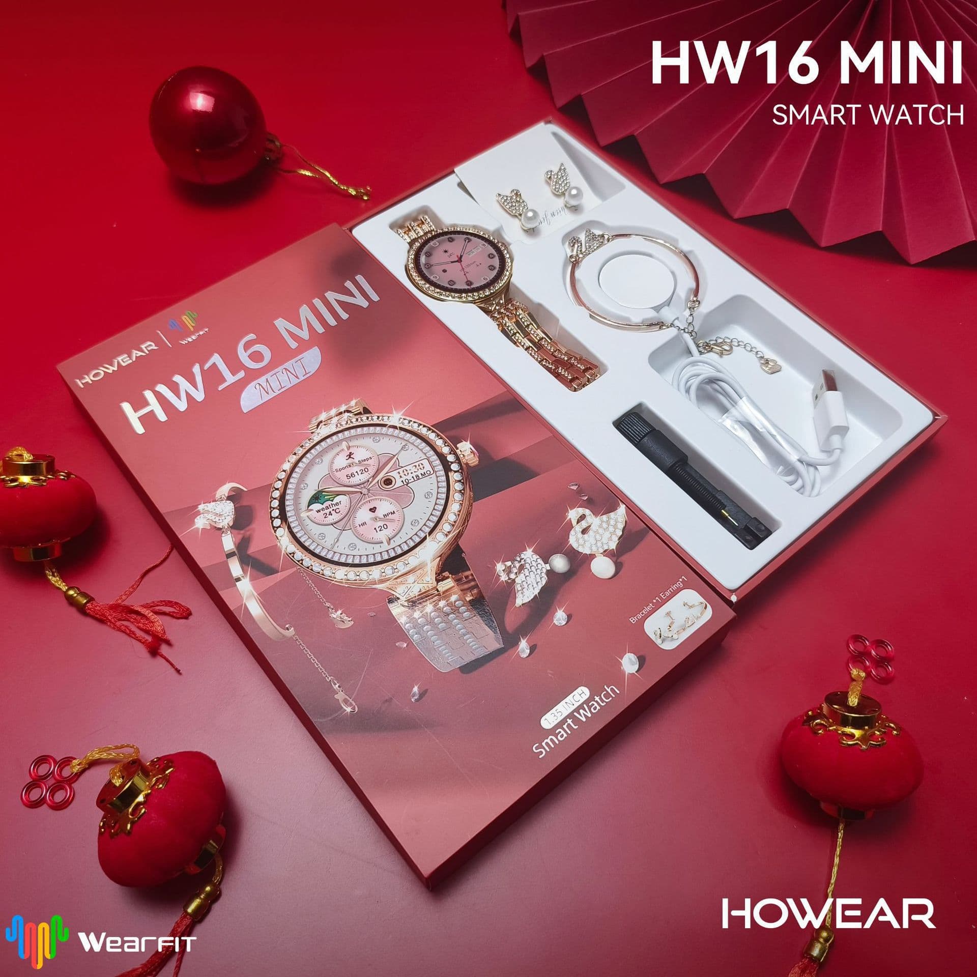 New Cross-Border Trade HW16 Mini Women's Watch Gift Box Set Bluetooth Smart Swarovski Crystal