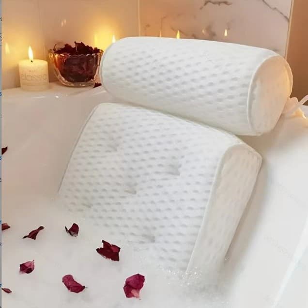 3D mesh bathtub mat, bathtub cushion with pillow and suction cup, quilted bath mat/bath backrest, factory wholesale.
