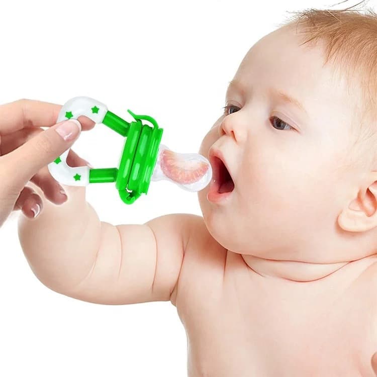 Baby Fruit Vegetable Biting Joy Star Silicone Soothing Pacifier Chew Toy with Box Fruit Feeder Durable Chewing Device for Infant