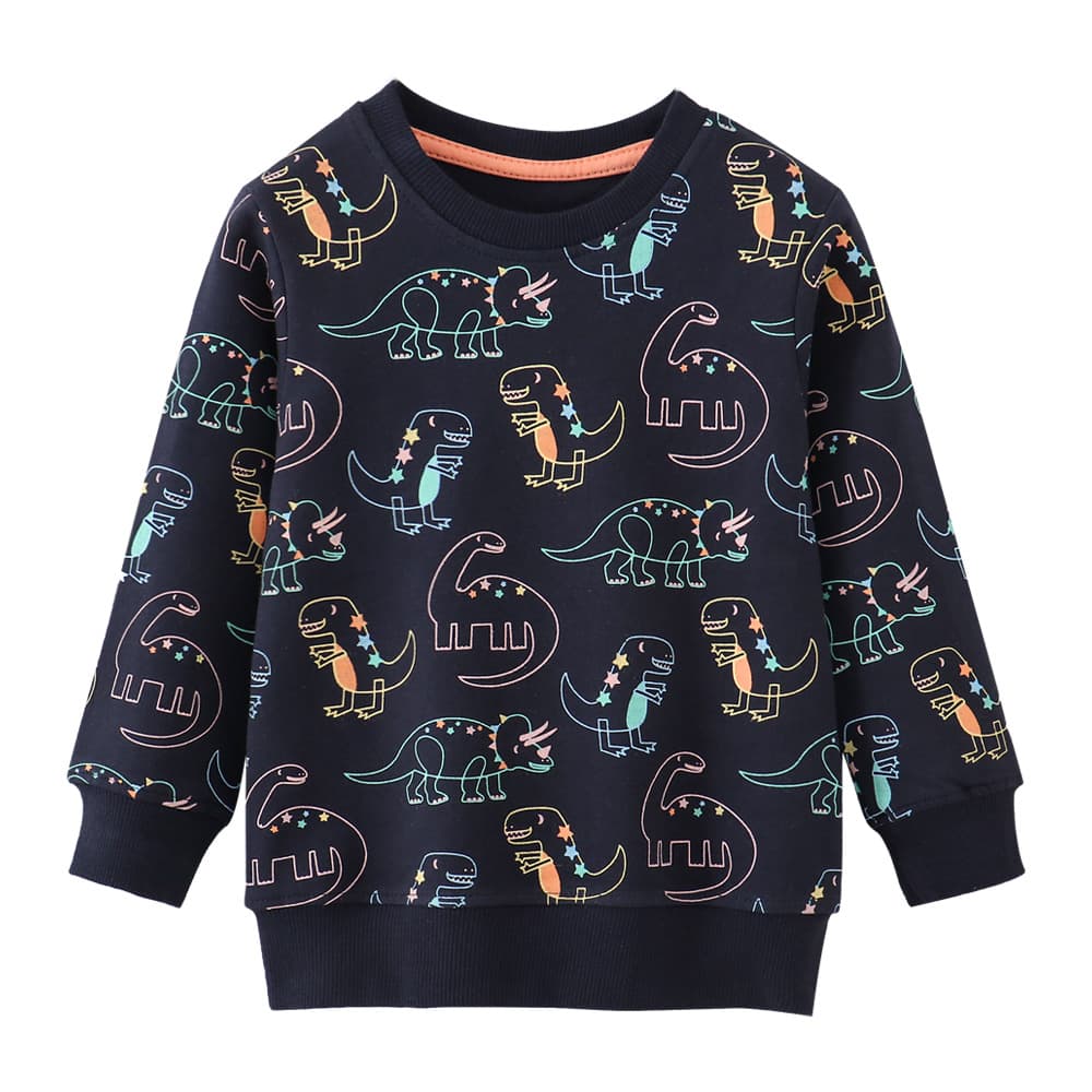 New Autumn European and American Style Brand Children's Clothing Boys' Sweatshirt Knitted Terry Cotton Long-Sleeve Cartoon Sweatshirt