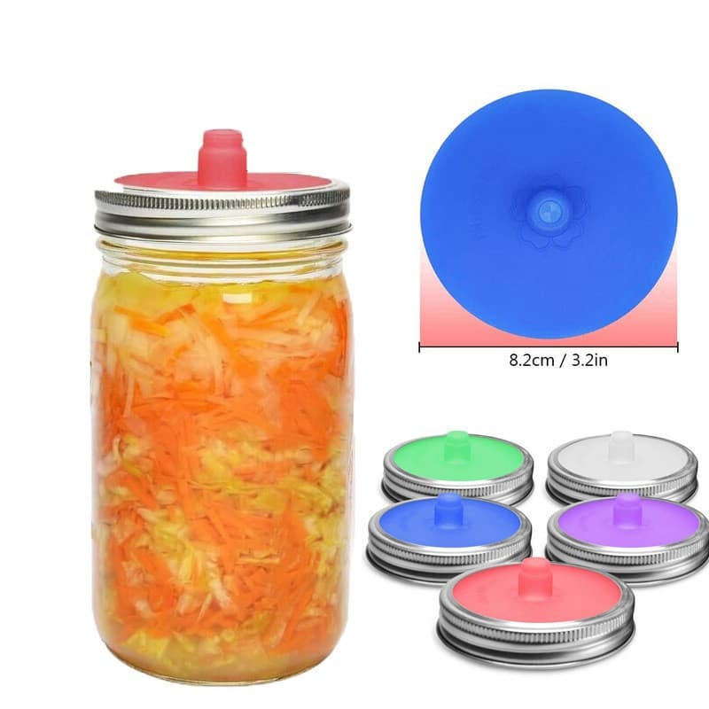 Mason jar fermentation kimchi lid, 86 wide mouth silicone kimchi lid, BALL wide mouth, KEER Mason cup fermentation kimchi lid.