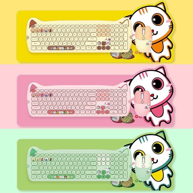 Moshou Tian Miaomeng PLUS Wireless Keyboard and Mouse Set Colorful Office Business All-in-One PC Keyboard and Mouse Set
