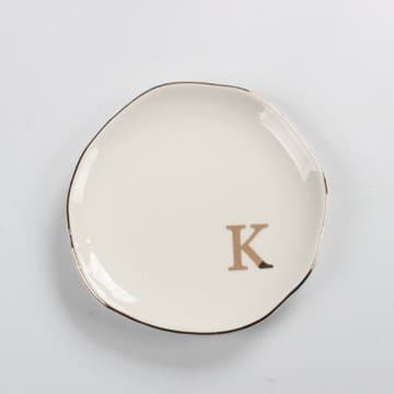 Cross-border ins irregular ceramic tray letter jewelry storage tray light luxury ceramic jewelry decorative display ornaments