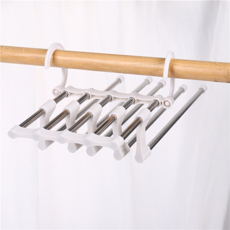Pant hangers for home use, magic pants clips, wardrobe storage hangers, stainless steel telescopic folding multi-functional multi-layer pant racks