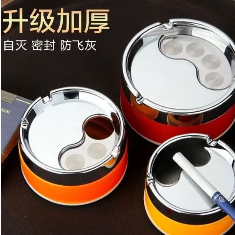 Rotating ashtray sealed windproof ashtray dormitory living room home rotating thickened ashtray simple bedroom