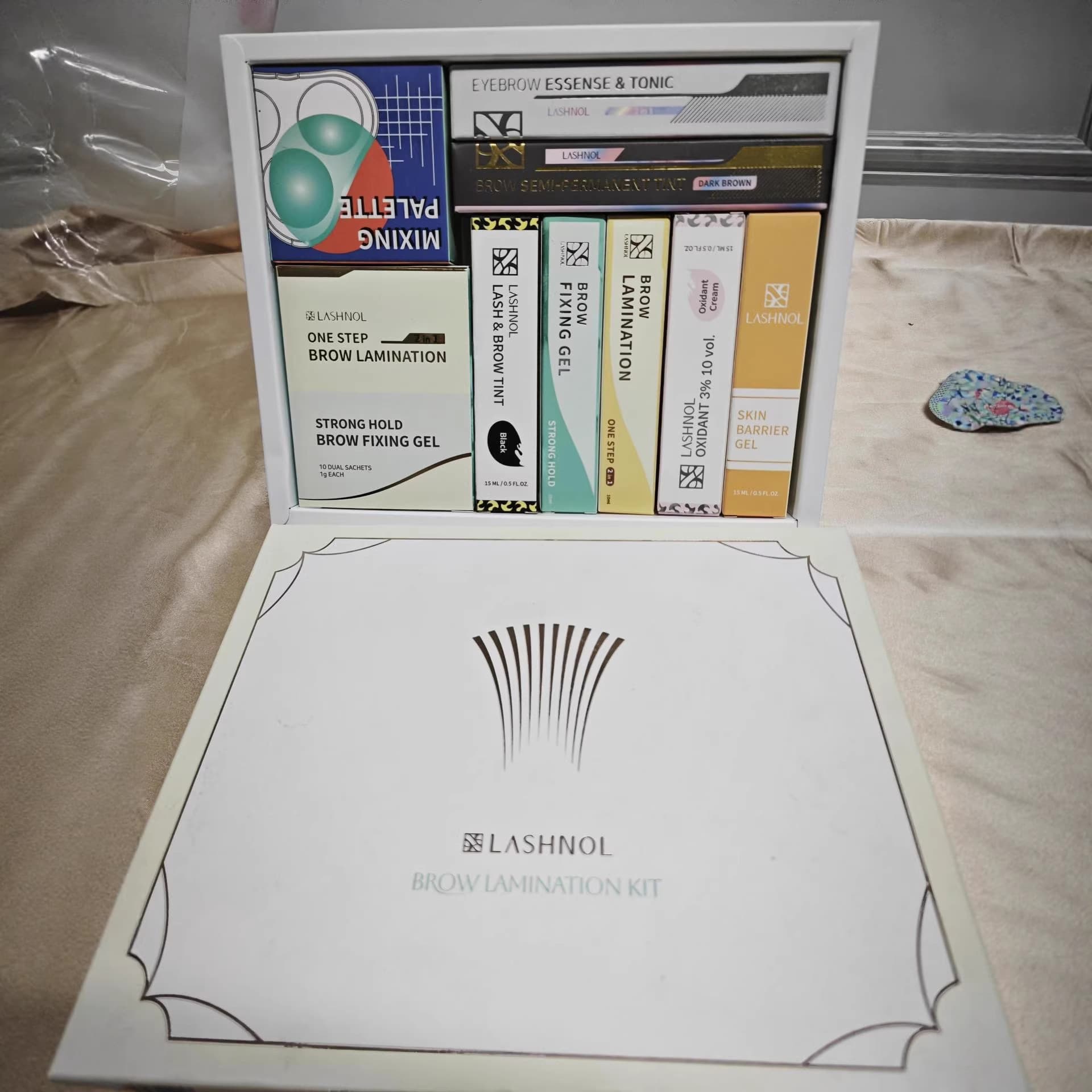 Imported Lashnol Eyebrow Dye, Black Eyebrow Keratin Styling Gel, Eyelash Lift and Dye Set