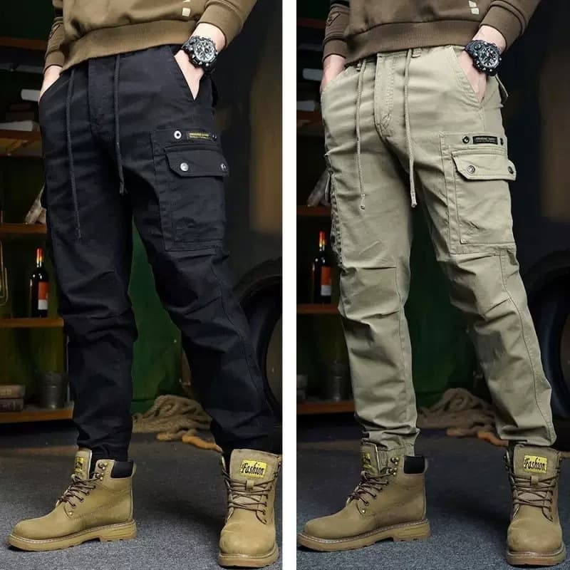 Men's Fall/Winter Jogger Cargo Pants, American Casual Style, Big Size, Versatile 2024 New Outdoor Loose Fit Trousers