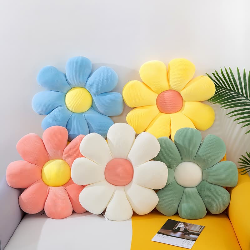 Daisy Flower Shaped Office Computer Chair Cushion Sunflower Tatami Seat Cushion Petal Pillow Home Decor Furniture Accessories
