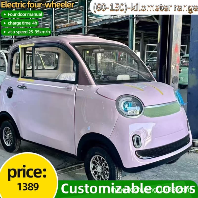 Old Man's Joy Four-Wheel Electric Vehicle Home Small Heating and Cooling Air Conditioning Commuter Car for Women Traveling and Picking Up Children Battery Car