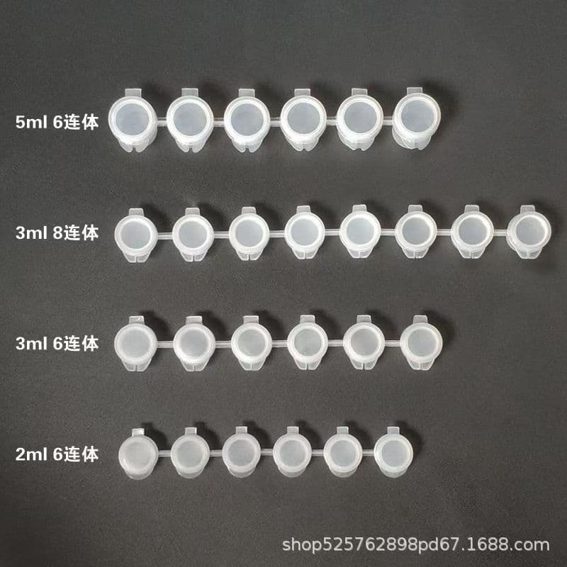 Paint dispenser boxes 6-compartment empty containers for color painting dispensing wholesale in 2ML/3ML/5ML sizes, direct from manufacturer in bulk.