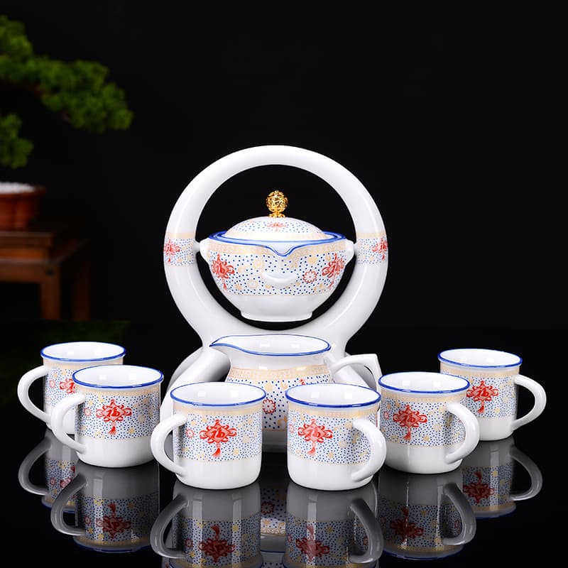 Kung Fu Tea Set for Home, Lazy Anti-Scald Simple New Automatic Teapot and Cups, Office Tea Brewer