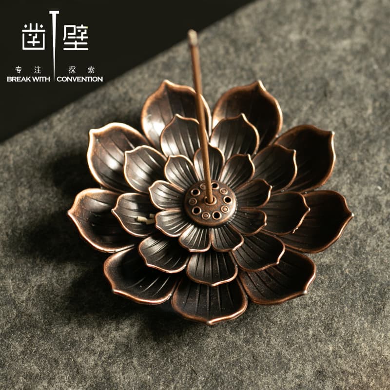 Alloy Lotus Incense Holder with Multiple Holes, Incense Stick Base, Incense Stand, Censer, Burner, and Live Stream Accessories