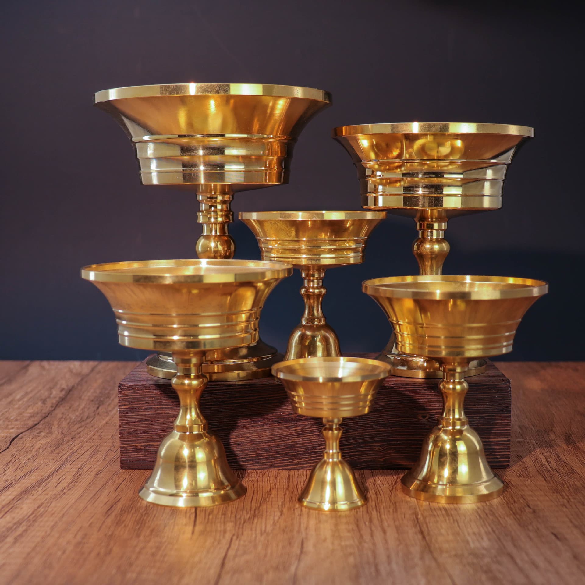 Brass Butter Lamp Holder Lotus Buddha Altar Lamp Candle Holder Seven-Star Lamp Base Tibetan Supplies Home Buddhist Shrine Decoration