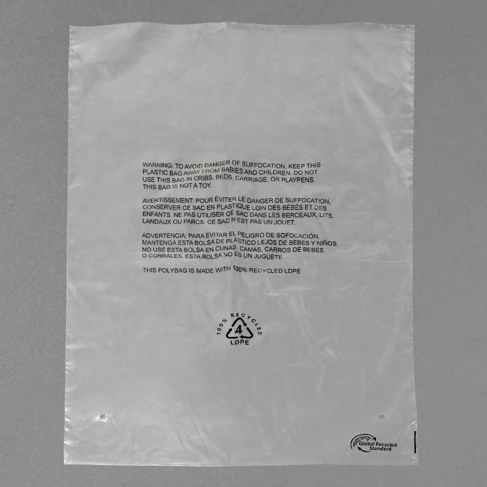 Flat Bag GRS Recyclable PE Bag Plain Line Bag Transparent Recycled Plastic Bag Film Bag Heat Seal