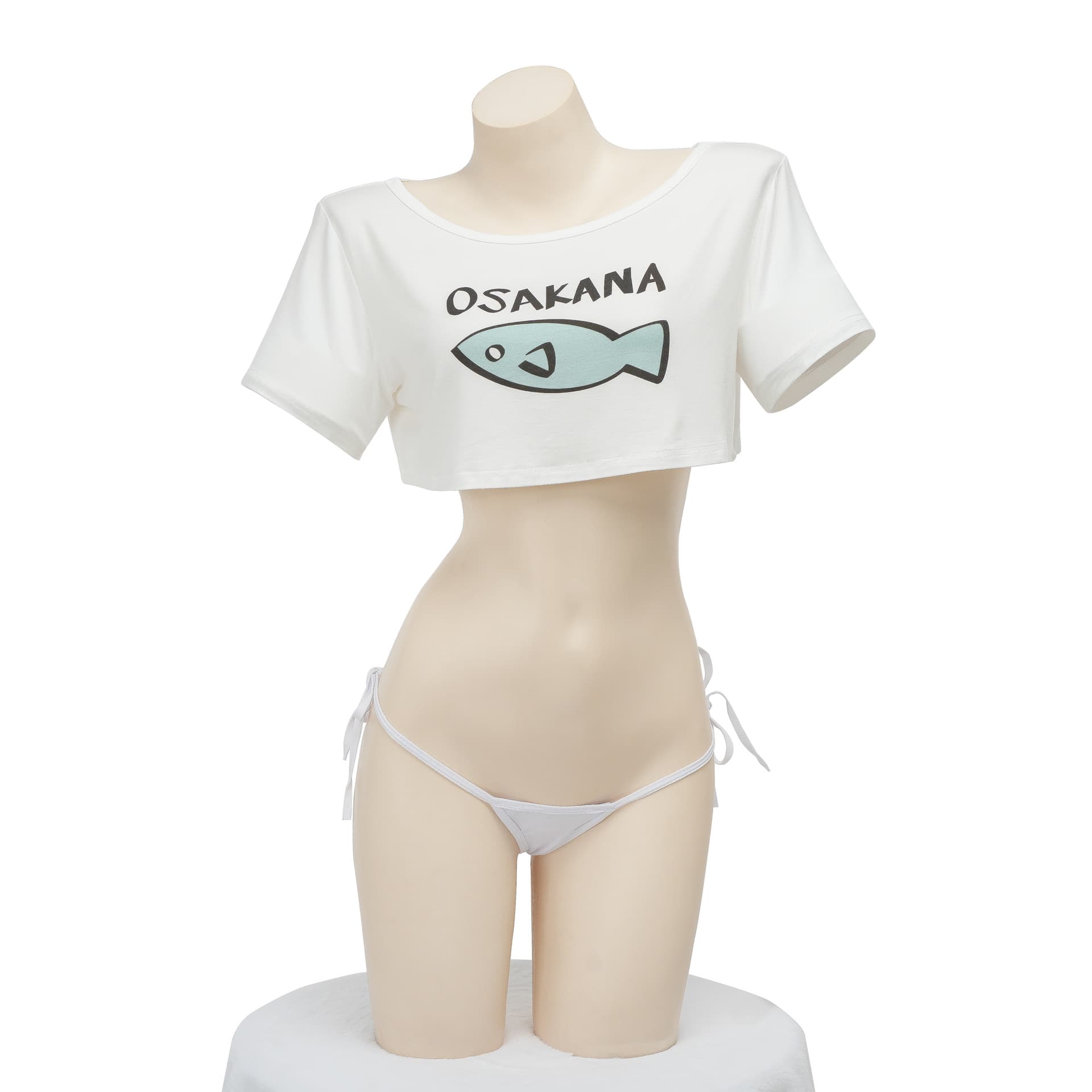 Sexy Soybean Flour Catgirl Short Crop Top Lingerie Women's Base Tee Roleplay Costume 102-A