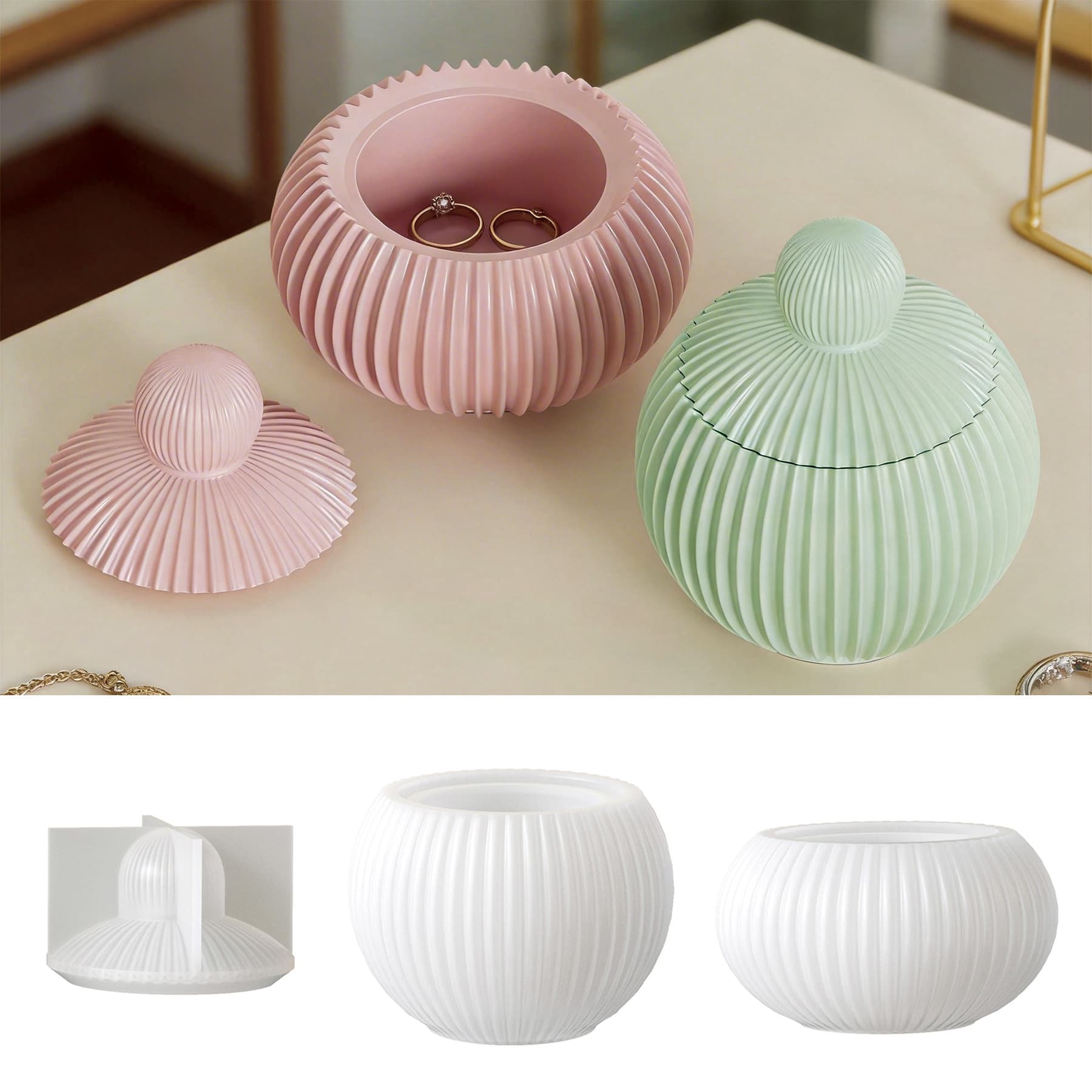 ins style vertical striped storage tank glue mold diy dome top aromatherapy plaster candle cup ornament silicone mold