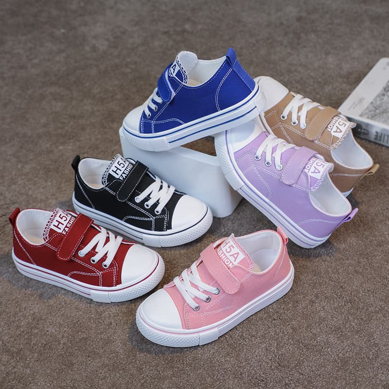 Children's Canvas Shoes Full Size Range Boys Casual Shoes Girls Canvas Shoes Breathable Comfortable Primary School Students Flat Shoes