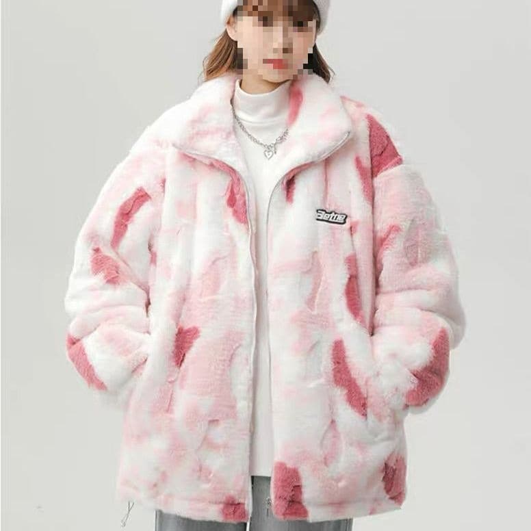 American Style Cotton Jacket Women Streetwear Winter New Sense Quilted Thickened Lamb Wool Fur Coat