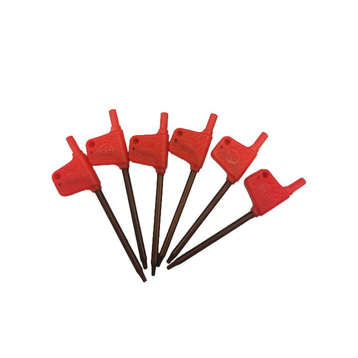 Hot-selling flag-type tool lathe tool holder tool disc red flag star bit wrench T8T15 free sample activity.