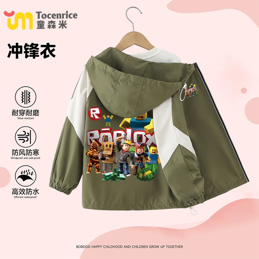 Cross-border Roblox Jacket 2024 New Fall Fashion Boys Autumn Winter Clothes Children's Windbreaker