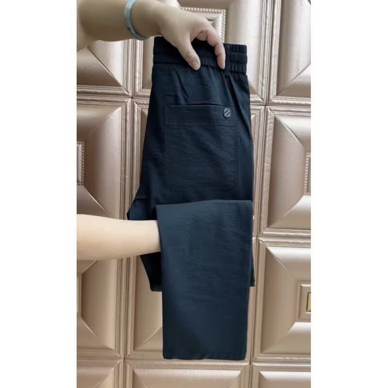 Pants for work, nine-point pants for men, straight and loose, 2026 summer new style thin elastic waist casual pants